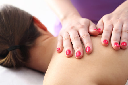 Relaxing back massage.の写真素材