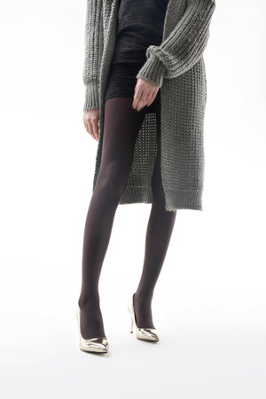Legs of a woman in pantyhoseの写真素材