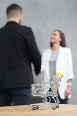 Credit, sale of financial services. Business concept. Shopping trolley shopping symbol.の写真素材