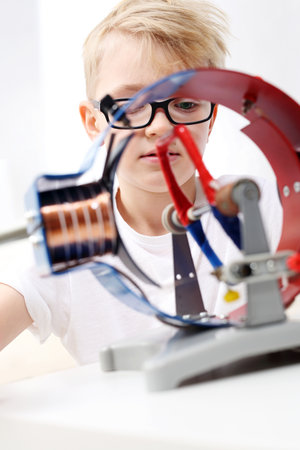 Physical laboratory. The student carries out the experience.の写真素材