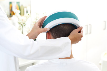 Dermatologist. Treatment against hair loss.の写真素材