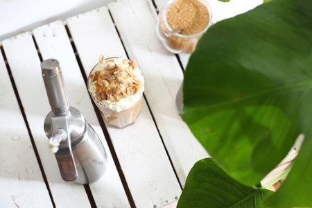 Sweet coffee dessert. Ice coffee.の写真素材