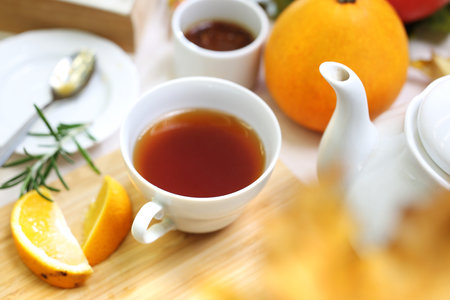 Afternoon tea. Relax with teaの写真素材