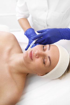 Vampire facelift. Plasma injection. A rejuvenating treatment.の写真素材
