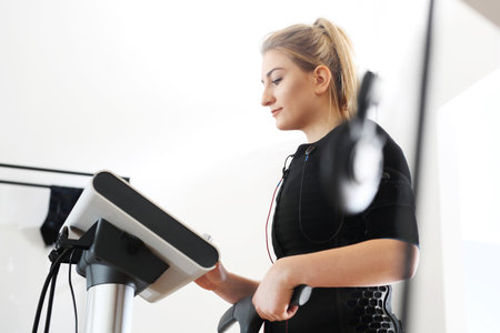 Personal training with the use of electrical impulses.の写真素材