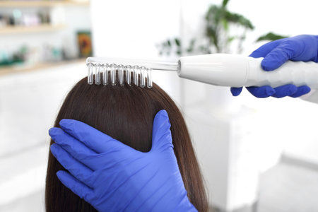 Hair care, moisturizing treatment for dry and brittle hair.の写真素材