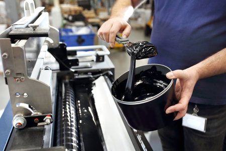 Printing machine, replenishing paint.の写真素材