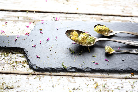 Sage Lebanese, mountain tea, dried medicinal herbsの写真素材