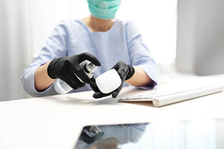 Computer disinfection. Disinfection of office equipment, protection against viruses.