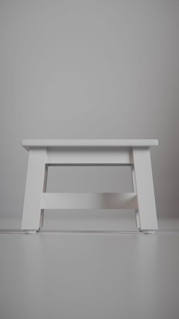 White table on gray background. Minimal style. 3d render