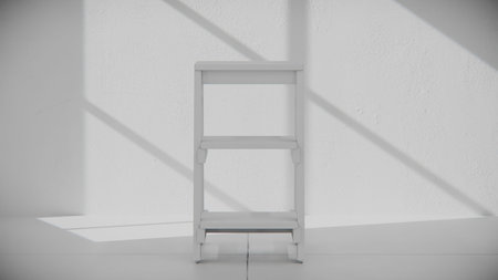 White wooden object on a white background. 3d render illustration.