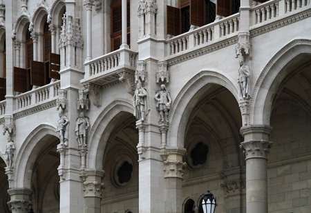 Facade of Parliament, Budapestの写真素材