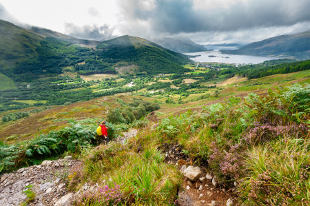 The valley and mountains of Glencoe, Scotlandの写真素材