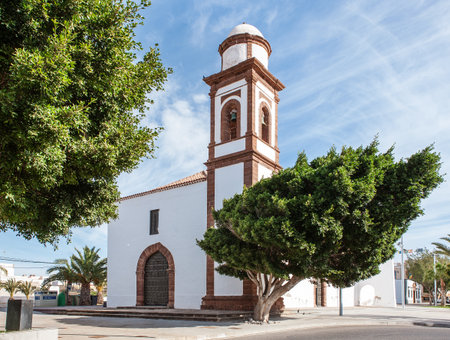 Church Iglesia Nuestra Senora de la Antigua in Antigua, Fuerteventura, Canary Islands, Spain.の写真素材