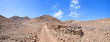 Fuerteventura - Landscape on the trail from Tiscamanita to Toto in achieving the first mountains of the Massif Central.の写真素材
