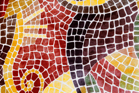 Printed mosaic on a plastic surfaceの写真素材