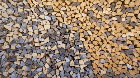 Firewood with brown gray pattern