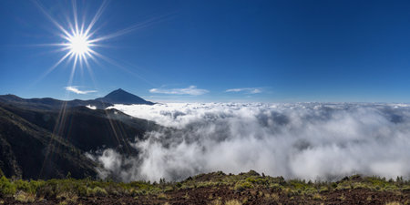 Mystical sea of clouds at the Teide, Tenerifeの写真素材