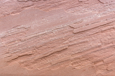 Red sandstone with diagonal textureの写真素材