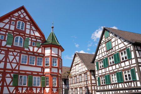 Half-timbered houses in the old town of Schiltach in the Black Forest, Germanyのeditorial素材