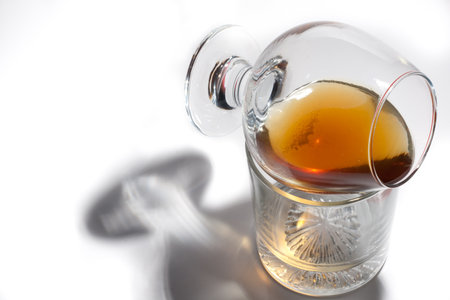 Fresh cognac for relax in nice glass