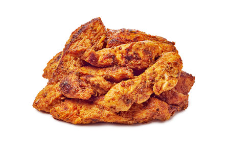 Deliciously Stacked Crispy Fried Chicken Strips Perfectly Made for Your Next Meal or Snackの写真素材