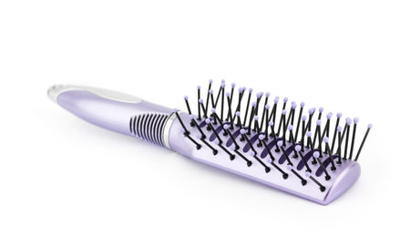Plastic comb isolated on white の写真素材