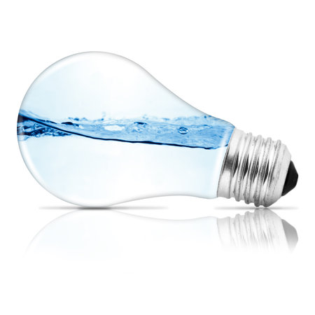 Lightbulb with water inside. Abstract conceptの写真素材