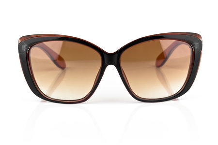 luxury sunglasses isolated on white backgroundの写真素材
