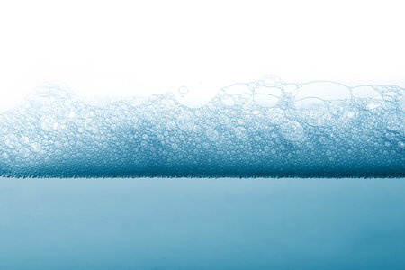 Soap foam and bubbles backgroundの写真素材