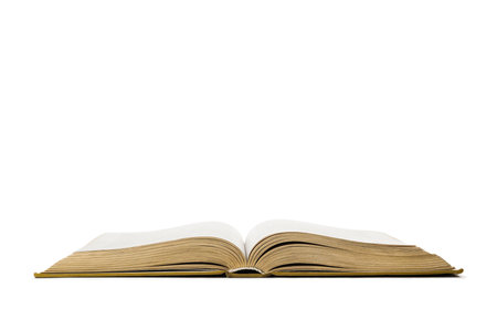 Open book isolated on white backgroundの写真素材