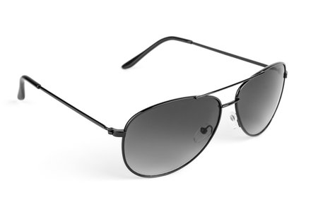 black sunglasses isolated on whiteの写真素材