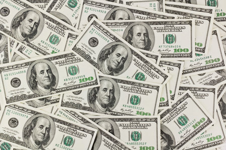 Money american hundred dollar bills. USD background