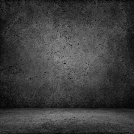 Dark room with tile floor and wall backgroundの写真素材