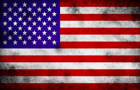 Grunge USA flag backgroundの写真素材