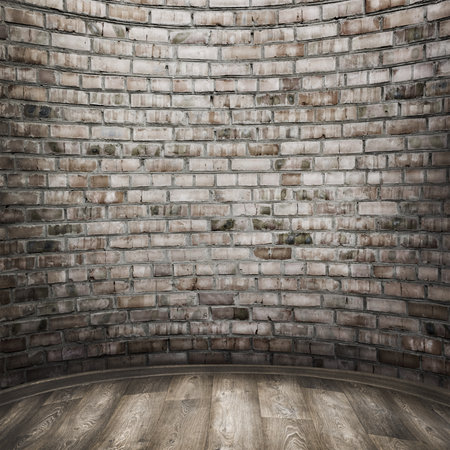 room interior vintage with brick wall and wood floor backgroundの写真素材