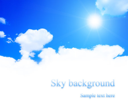 Sky background with white space for text on cloudの写真素材