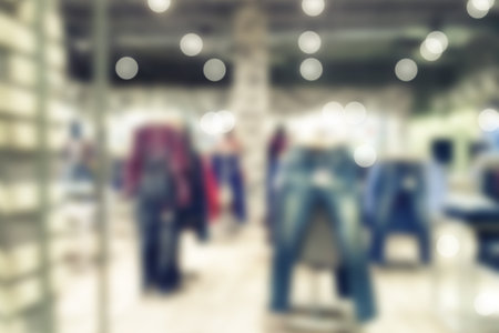 Blur store background with bokehの写真素材