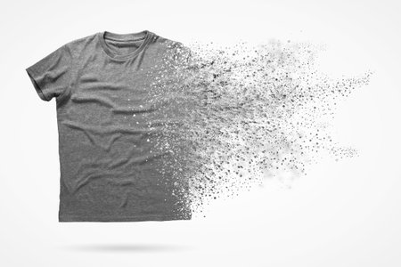 Grey shirt isolated on white backgroundの写真素材