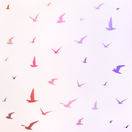 Seagull silhouette color background (not seamless)の写真素材