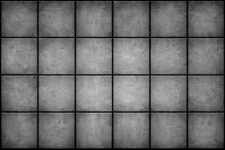 Blank concrete white tiled wall texture backgroundの写真素材