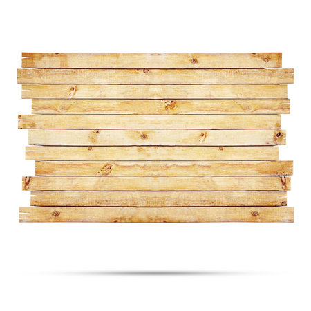 Wooden label isolated over white backgroundの写真素材