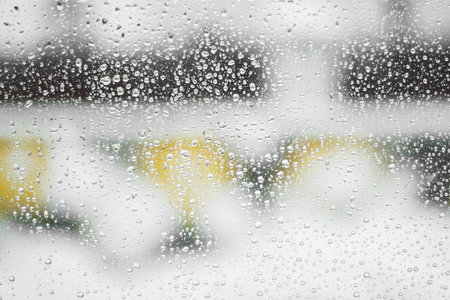 Water drops on glass backgroundの写真素材