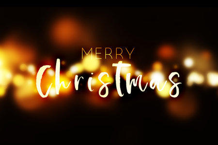 Golden bokeh background. Christmas greeting card designの写真素材