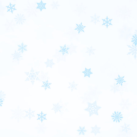 Blue snowflakes and blured bokeh christmas background