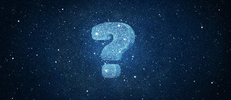 Question of shape in sky space backgroundの写真素材