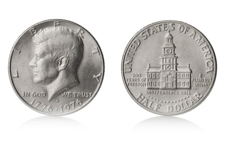 One John F Kennedy Coin up closeの写真素材