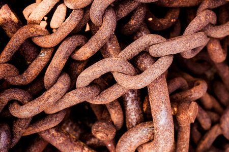 Rusty chainsの写真素材