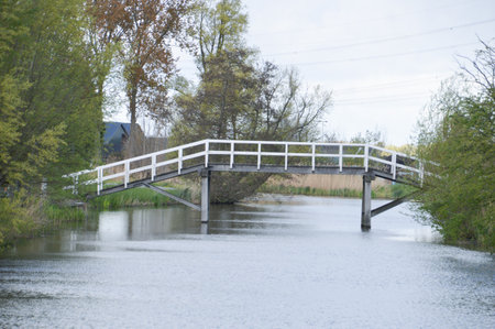 Bridge Between The Gein River Abcoude The Netherlandsの写真素材