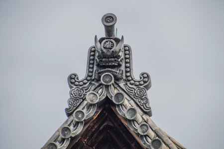 Roof Element At The Sanjuugendoo Temple At Kyoto Japan 2015の写真素材
